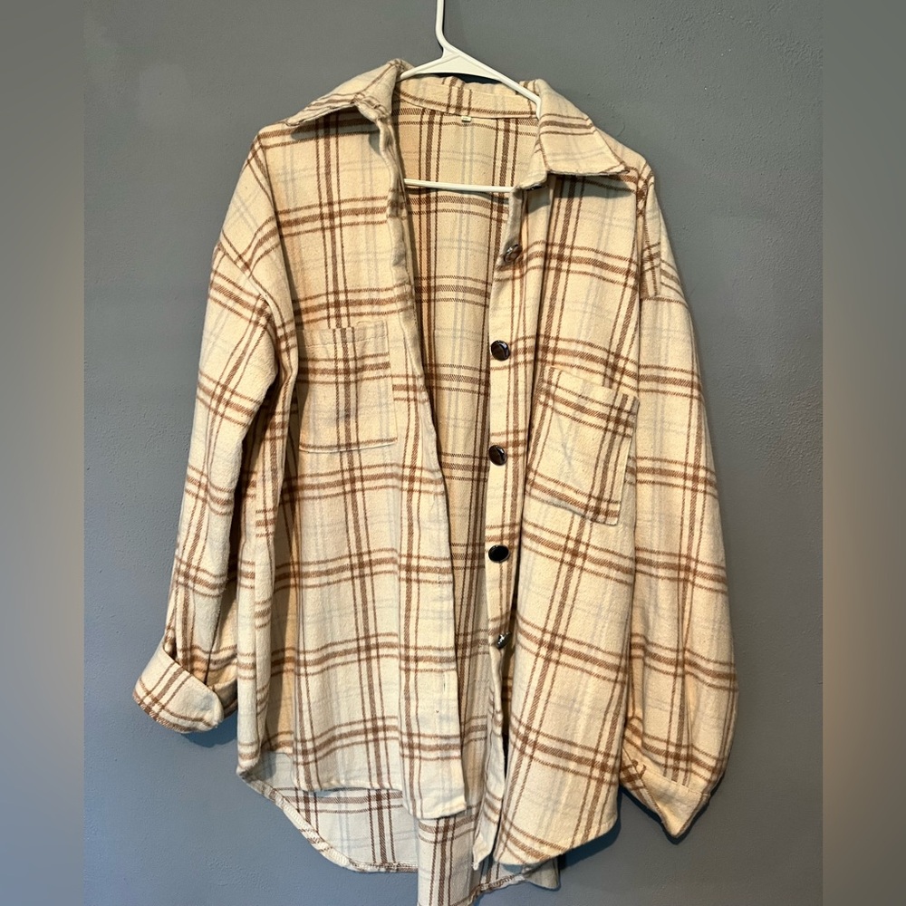 Plaid Button-Up Shirt Jacket